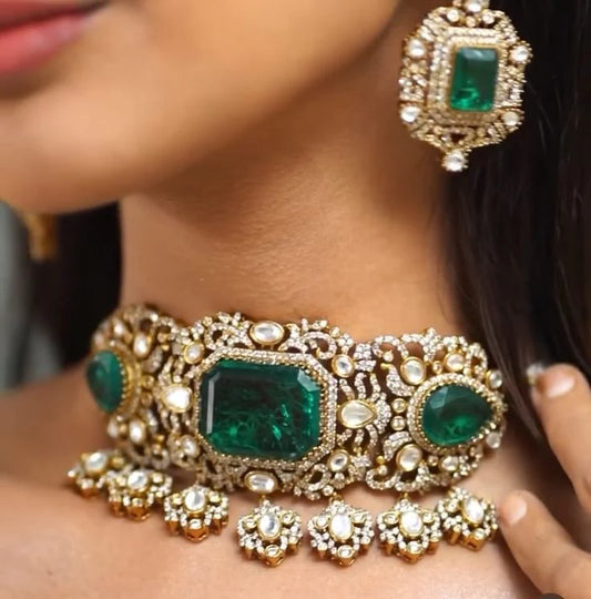 Emerald Designer Necklace set