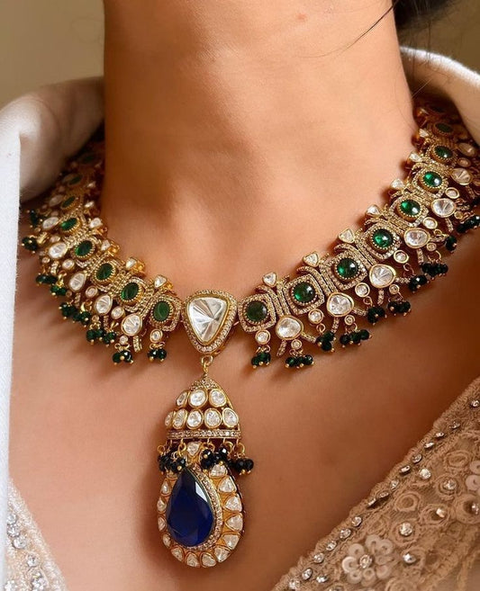 Green Sapphire Designer Necklace set