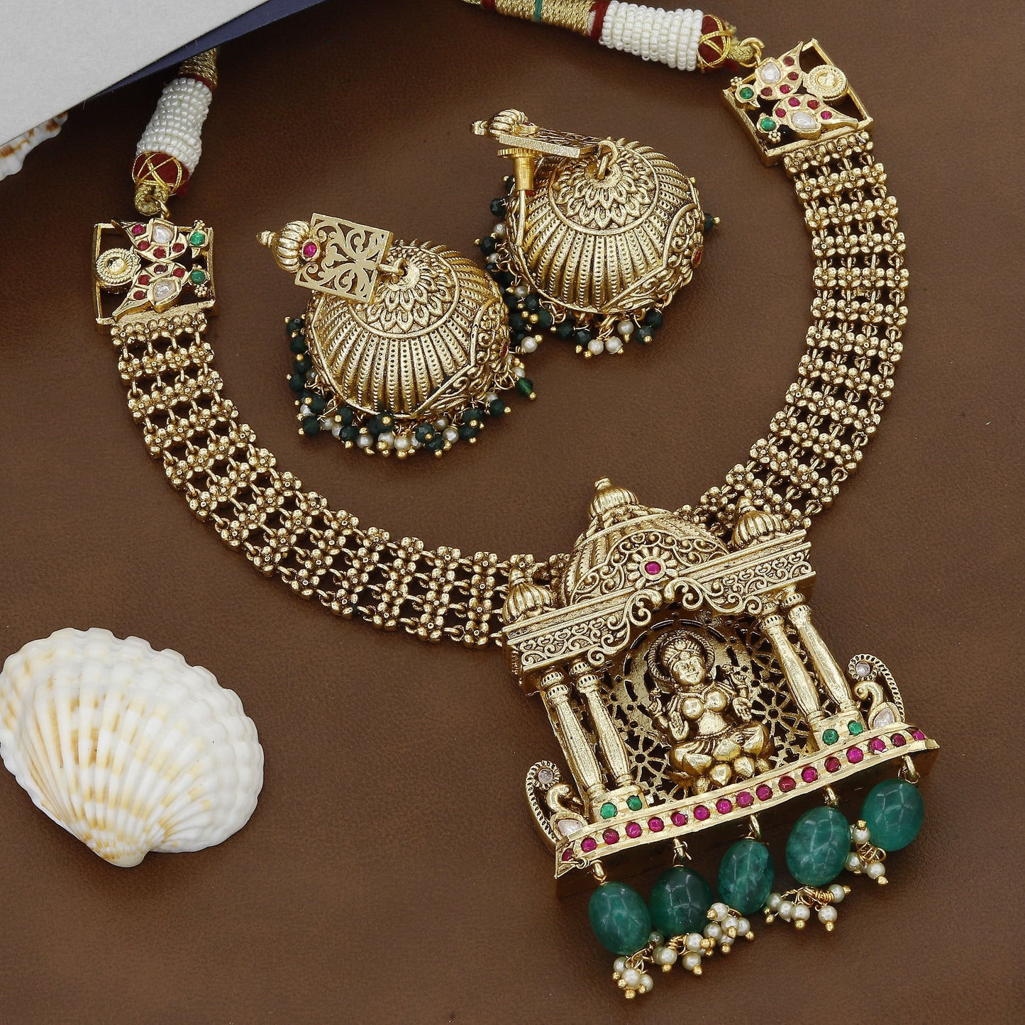 Antique Tample Wear Choker With Earrings 1387